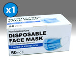 50-pack Disposable Blue Face Masks